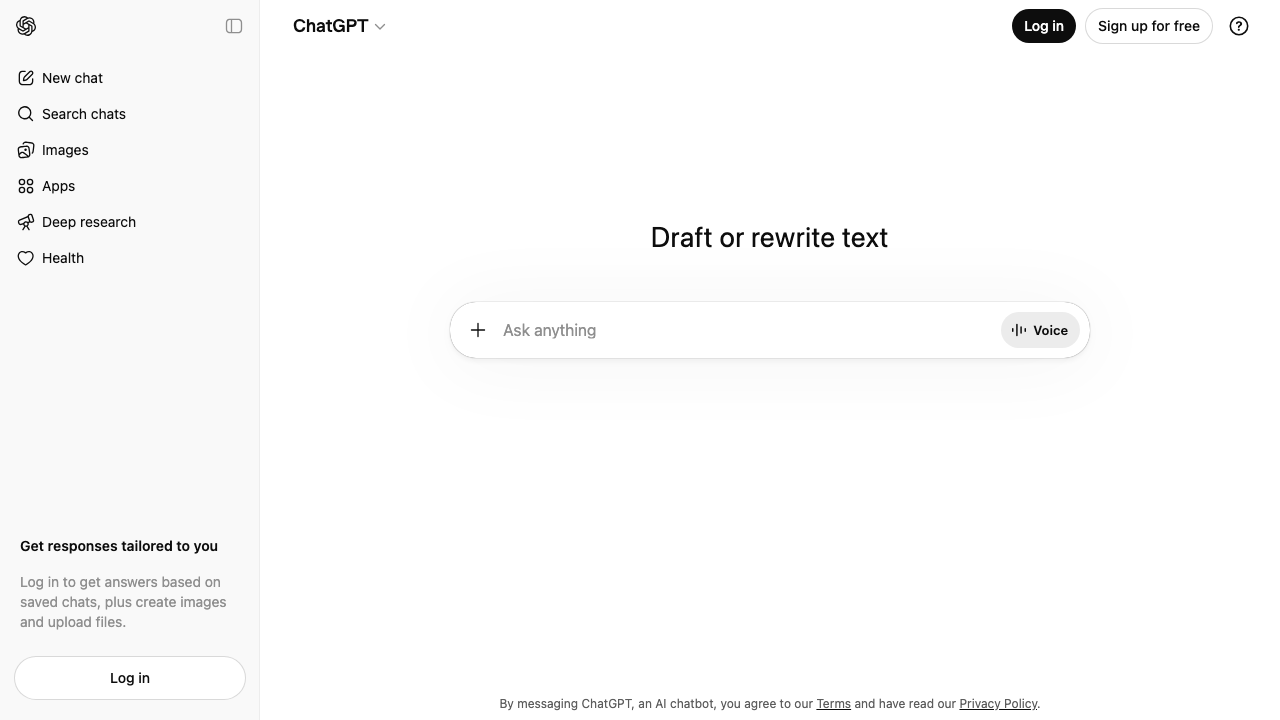 ChatGPT interface for real estate writing