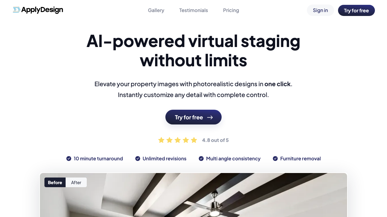 Apply Design virtual staging platform