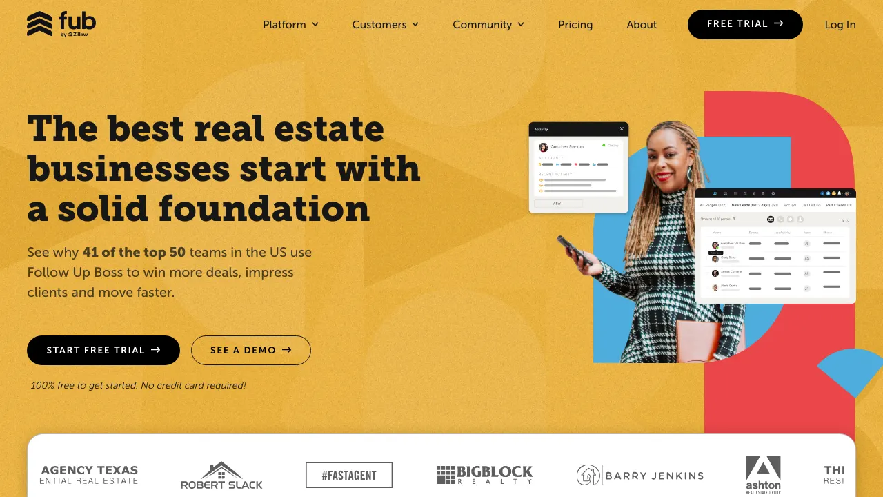 Follow Up Boss CRM dashboard