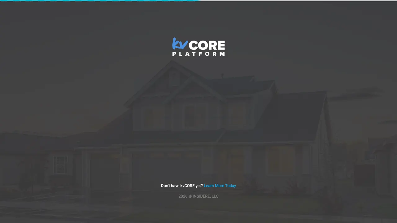 kvCORE all-in-one real estate platform homepage