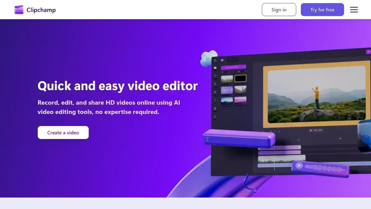 Clipchamp free real estate video editor by Microsoft