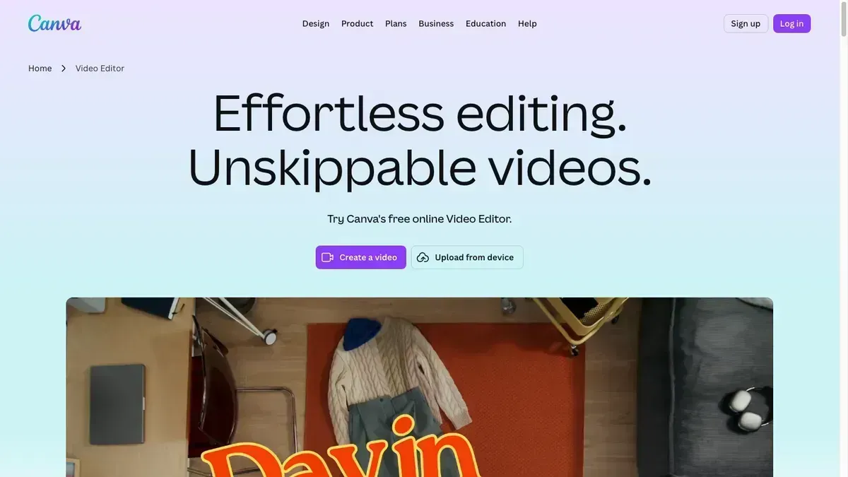 Canva video editor for real estate marketing