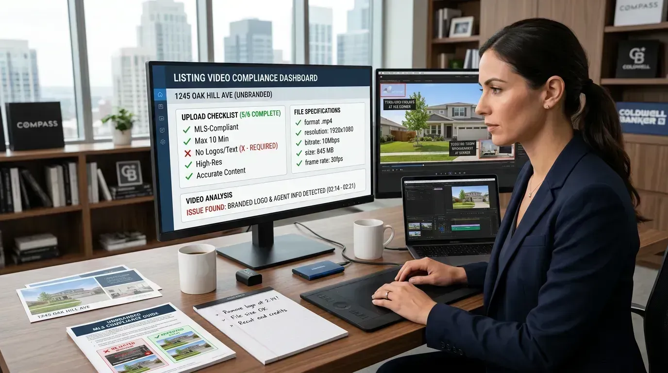 MLS video troubleshooting desk with compliance checklist and file specs
