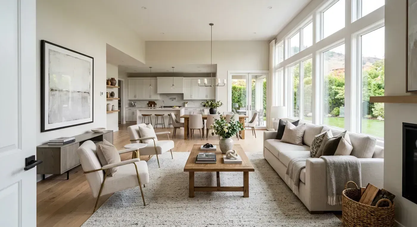 Cinematic room reveal inside a beautifully staged listing