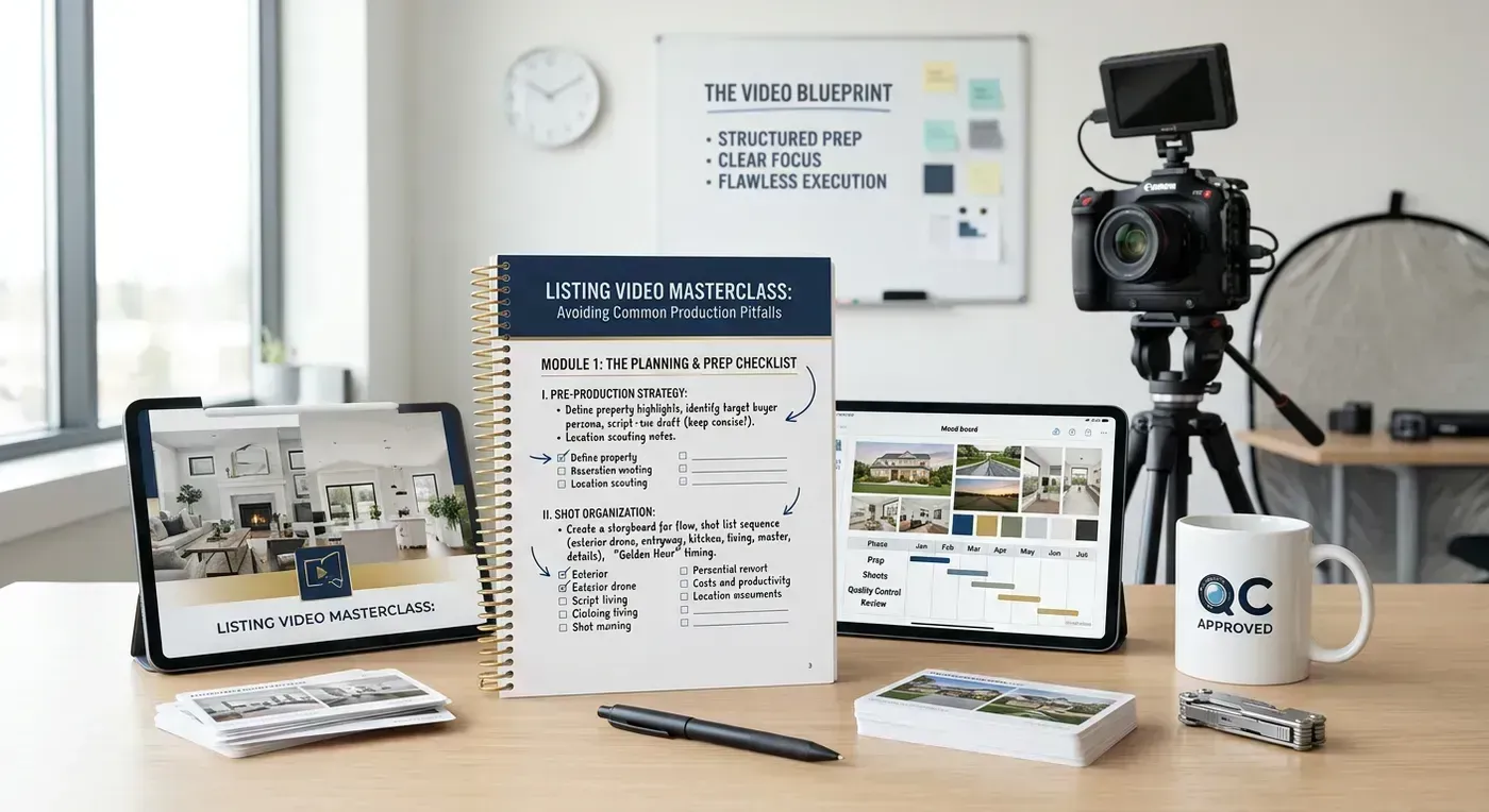 Smartphone mounted on a gimbal stabilizer with a real estate agent filming a property walkthrough