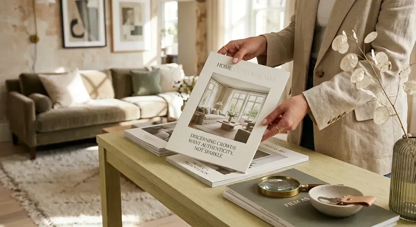 Side-by-side comparison of a listing video thumbnail with and without text overlay