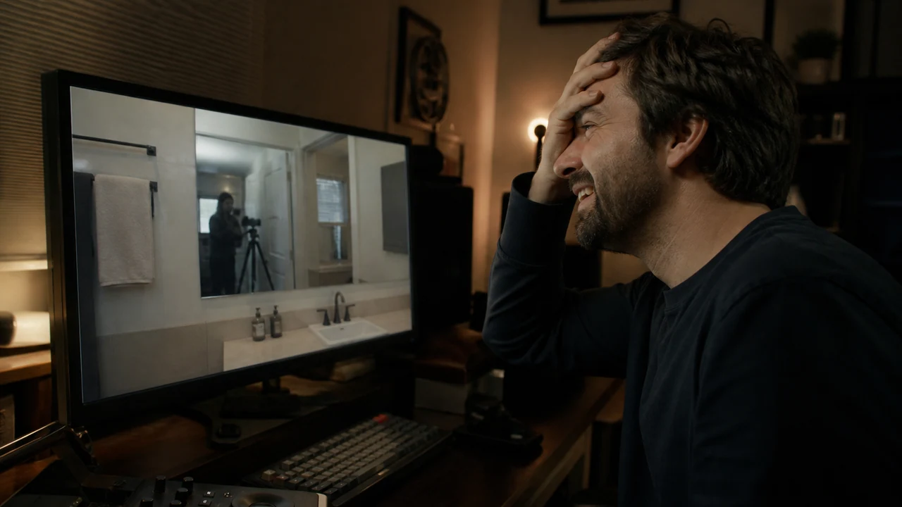 Video editor and producer reviewing multiple listing video versions