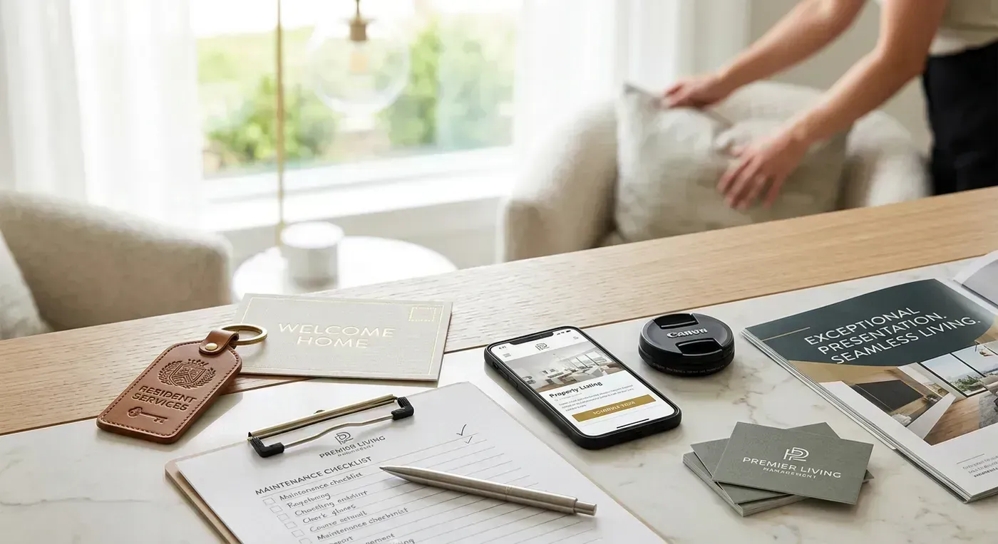 Property management software dashboard showing multiple rental listings with video engagement metrics and leasing pipeline