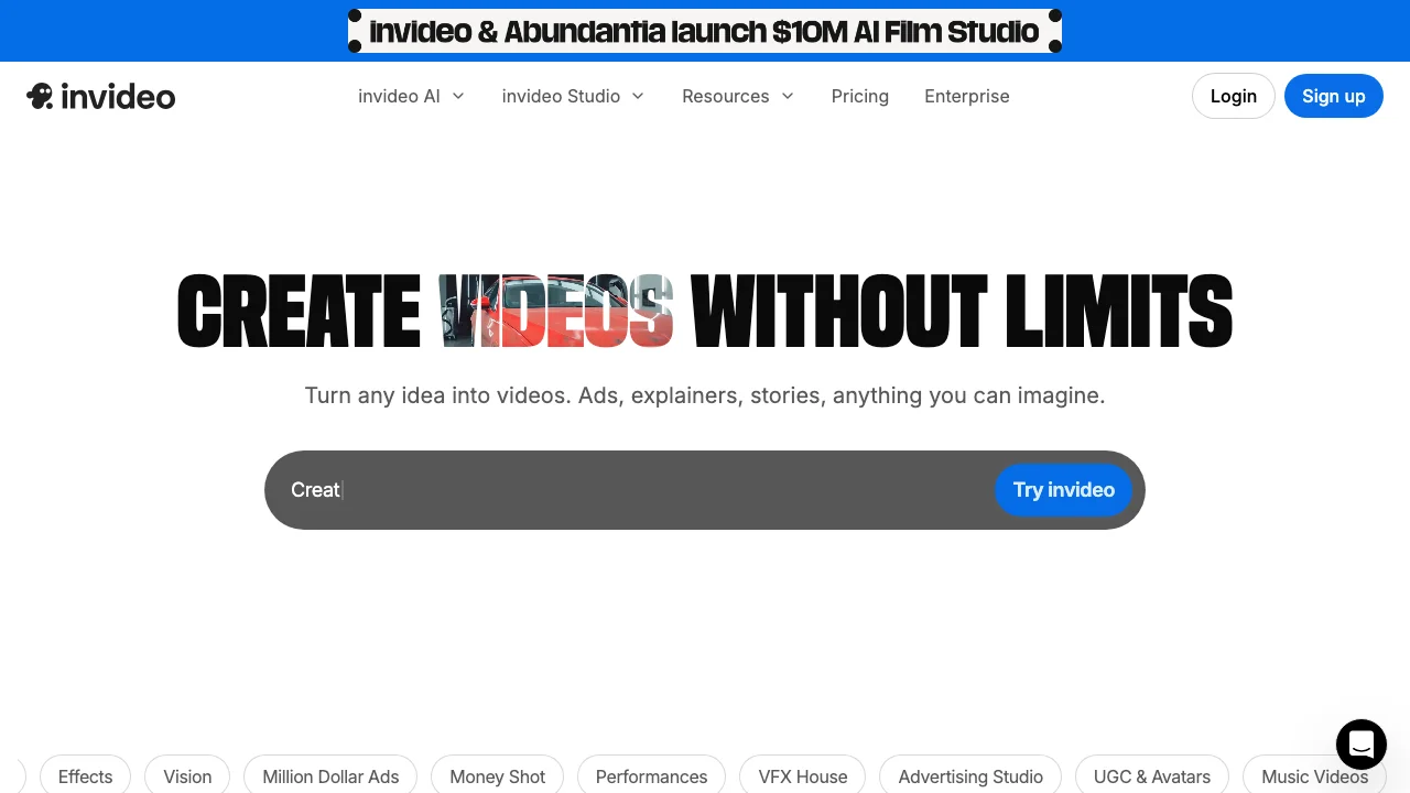 InVideo video editor interface