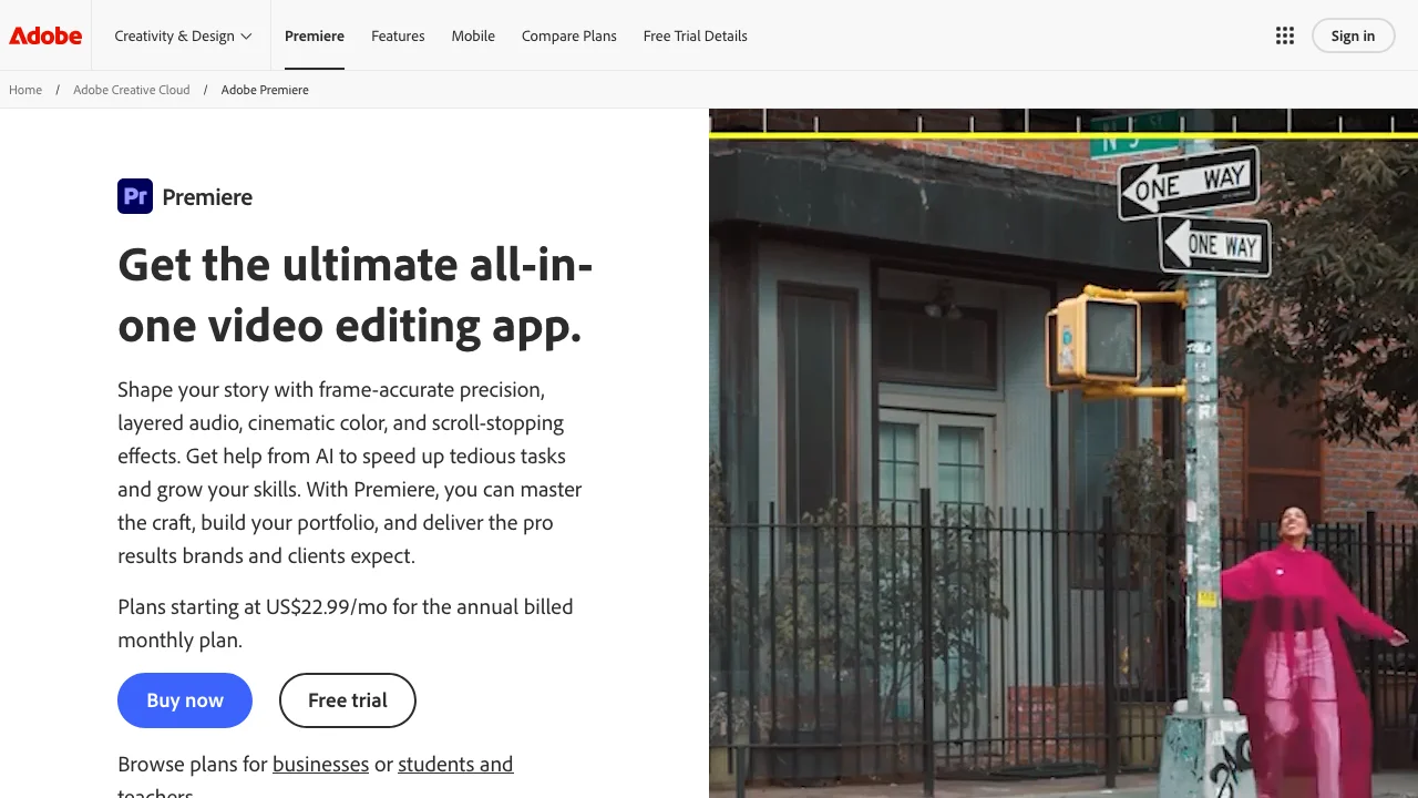 Adobe Premiere Pro video editing interface