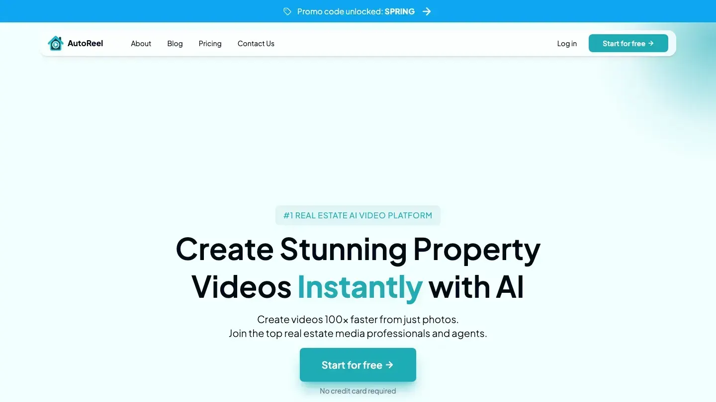 Autoreel homepage and product workflow used for this comparison