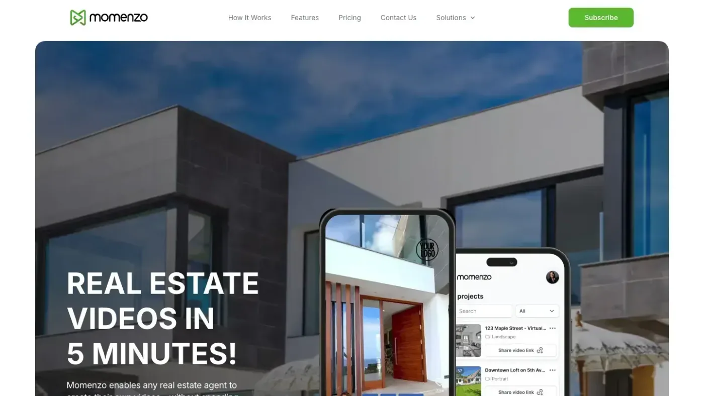 Momenzo homepage and product workflow used for this comparison