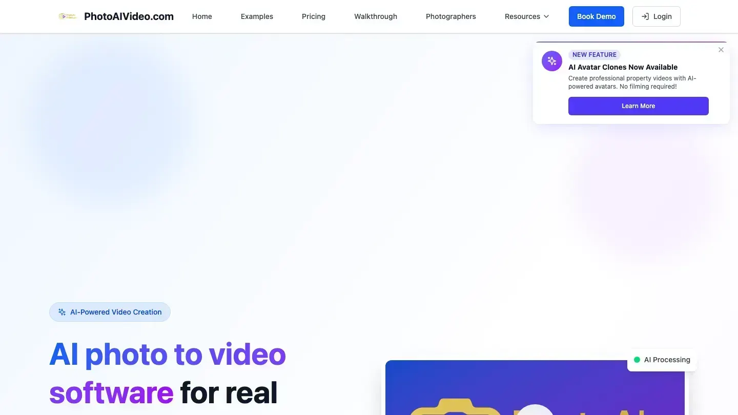 Photoaivideo homepage and product workflow used for this comparison