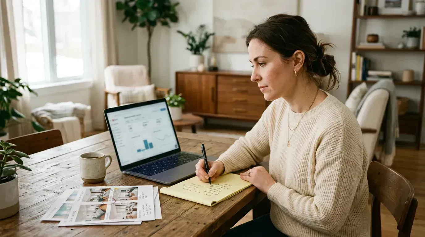 TikTok analytics dashboard showing view counts, follower demographics, and engagement metrics for a real estate creator account