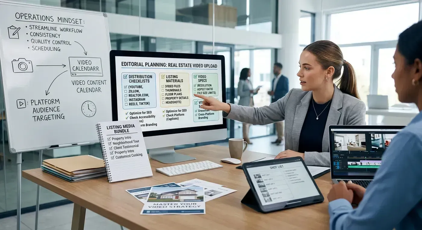 Zillow listing page showing a video tour prominently displayed in the media gallery with play button overlay