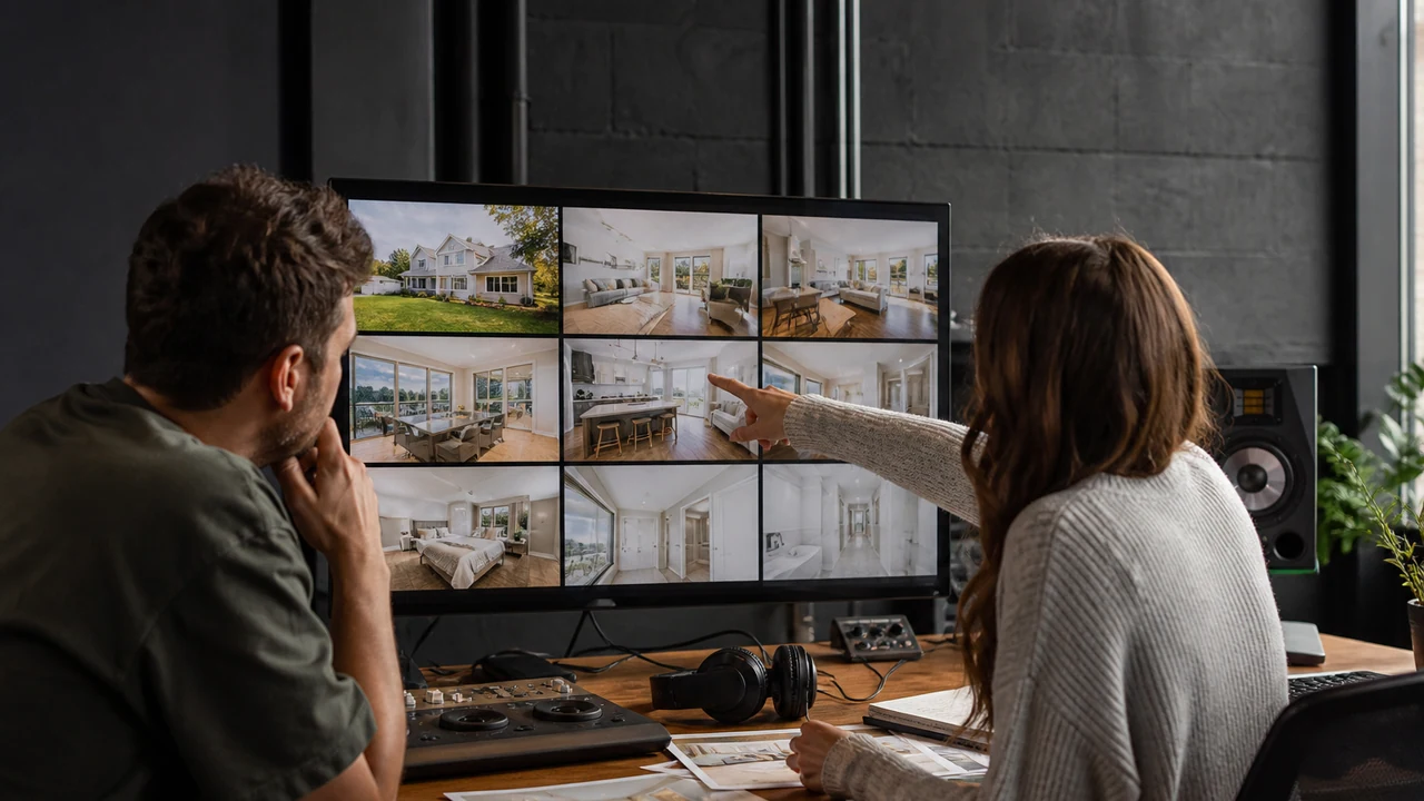 Buyer exploring an interactive floor plan and virtual tour on a laptop